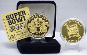 unknown 24kt Gold Super Bowl XXIV flip coin
