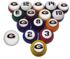 Georgia Bulldogs Billiard Balls