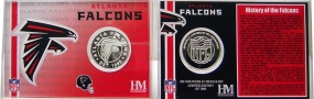 unknown Atlanta Falcons NFL Team History Coin Card