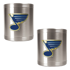 unknown St. Louis Blues 2pc Stainless Steel Can Holder Set- Primary Logo