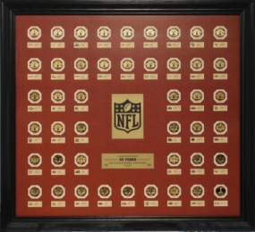 unknown Super Bowl 24KT Gold 45 Flip Coin Set Framed