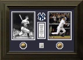 unknown Derek Jeter Lou Gehrig Yankees Duo 24KT Gold Photo Mint