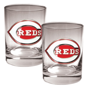 unknown Cincinnati Reds 2pc Rocks Glass Set
