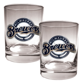unknown Milwaukee Brewers 2pc Rocks Glass Set