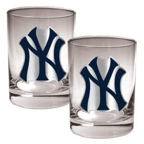 unknown New York Yankees 2pc Rocks Glass Set