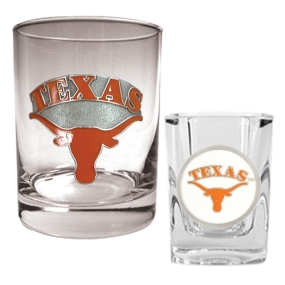 unknown Texas Longhorns Rocks Glass & Shot Glass Set