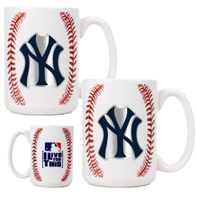 unknown New York Yankees 2pc Ceramic Gameball Mug Set