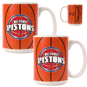 unknown Detroit Pistons 2pc Ceramic Gameball Mug Set