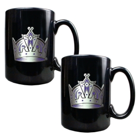 Los Angeles Kings 2pc Black Ceramic Mug Set