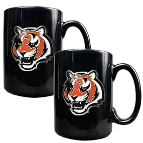 unknown Cincinnati Bengals 2pc Black Ceramic Mug Set