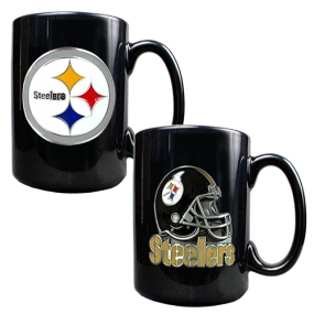 unknown Pittsburgh Steelers 2PC COFFEE MUG SET-HELMET/PRIMARY LOGO