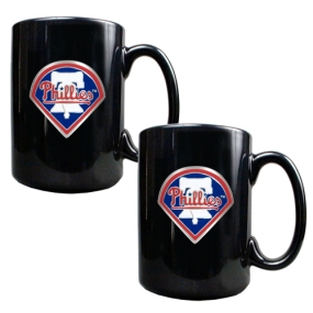 unknown Philadelphia Phillies 2pc Black Ceramic Mug Set