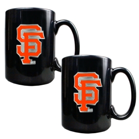 unknown San Francisco Giants 2pc Black Ceramic Mug Set