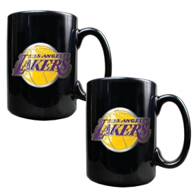 unknown Los Angeles Lakers 2pc Black Ceramic Mug Set