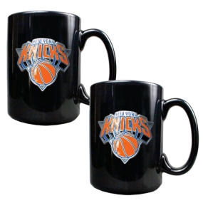 New York Knicks 2pc Black Ceramic Mug Set