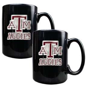 unknown Texas A&M Aggies 2pc Black Ceramic Mug Set