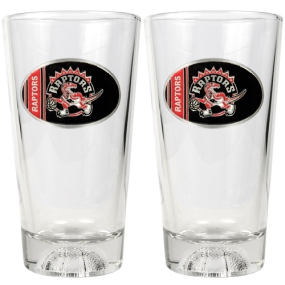 unknown Toronto Raptors 2pc Pint Ale Glass Set with Basketball Bottom