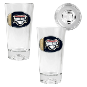unknown Washington Nationals 2pc Pint Ale Glass Set with Baseball Bottom