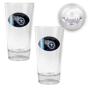 unknown Tennessee Titans 2pc Pint Ale Glass Set with Football Bottom