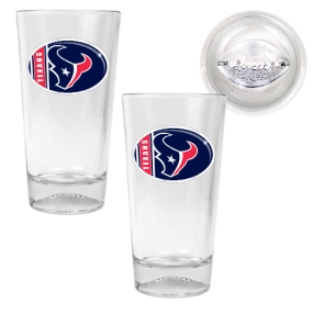 unknown Houston Texans 2pc Pint Ale Glass Set with Football Bottom