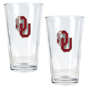 unknown Oklahoma Sooners 2pc Pint Ale Glass Set