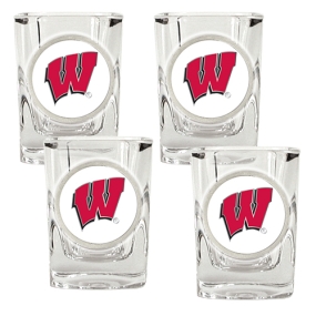 unknown Wisconsin Badgers 4pc Square Shot Glass Set