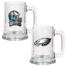unknown Philadelphia Eagles 2pc 15oz Glass Tankard Set