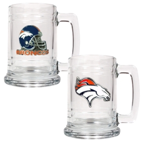 unknown Denver Broncos 2pc 15oz Glass Tankard Set