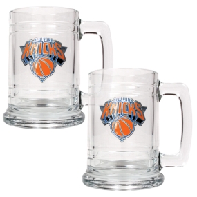 New York Knicks 2pc 15oz Glass Tankard Set