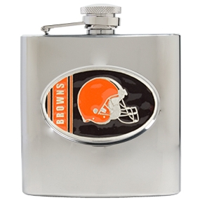unknown Cleveland Browns 6oz Stainless Steel Hip Flask