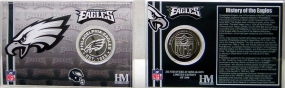 unknown Philadelphia Eagles Team History Coin Card