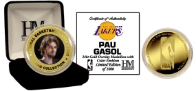 unknown Pau Gasol 24KT Gold and Color Coin