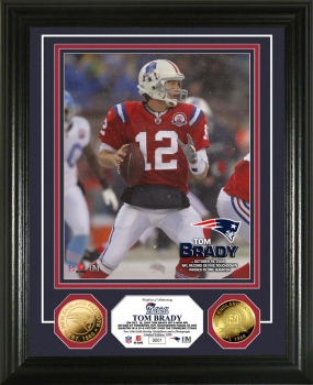 unknown Tom Brady TD Record 24KT Gold Coin Photo Mint