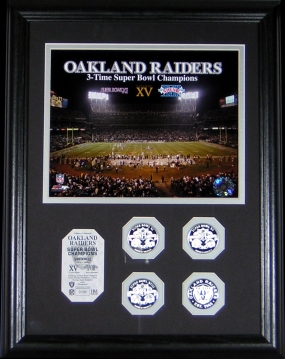 unknown Oakland Raiders 3 Time Super Bowl Champs Photomint