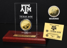 unknown Texas A&M 24KT Gold Coin Etched Acrylic
