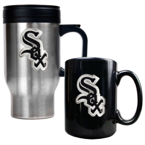unknown Chicago White Sox Stainless Steel Travel Mug & Black Ceramic Mug Set