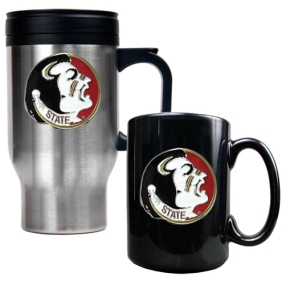 unknown Florida State Seminoles Stainless Steel Travel Mug & Ceramic Mug Set